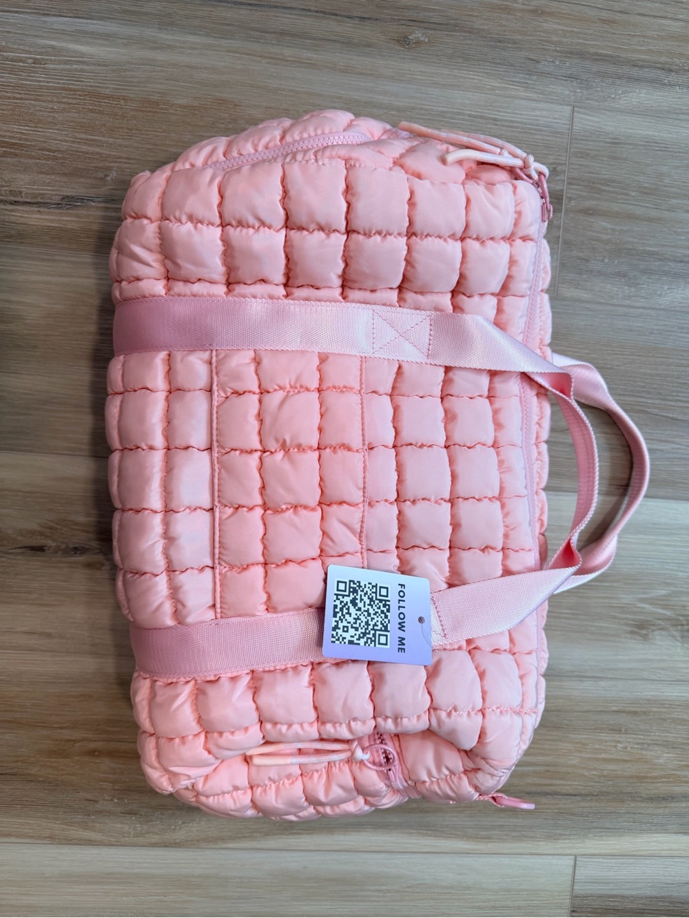 Iris and Rainbow quilted puffer weekender duffel bag - new
